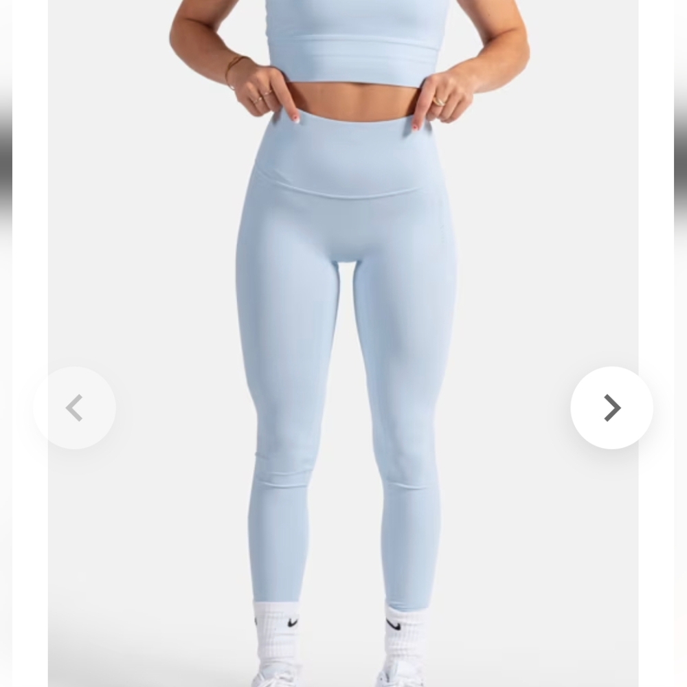 Vitae Apparel Ultra Free Seamless Leggings Pastel Mist Blue 28" Sz S NWT